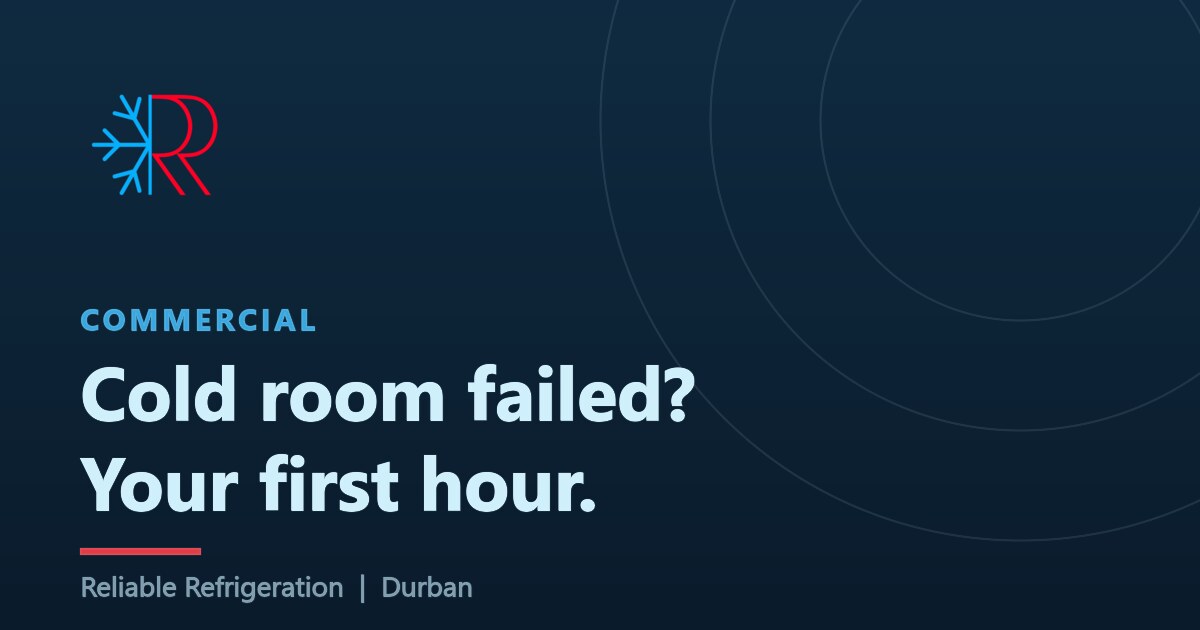 Cover graphic: cold room failed, your first hour